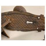 Vintage Sargent & Co Cast Iron Door Knob Set w/ Brass Surface Bolts & Hardware Lot