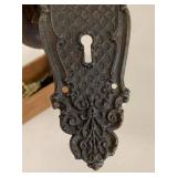 Vintage Sargent & Co Cast Iron Door Knob Set w/ Brass Surface Bolts & Hardware Lot