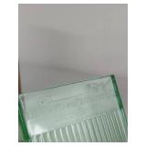 Diana Green Uranium Glass Holder & Estraus Materna Ribbed Clear Baby Formula Measuring Cup