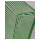 Diana Green Uranium Glass Holder & Estraus Materna Ribbed Clear Baby Formula Measuring Cup