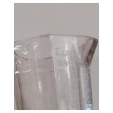 Diana Green Uranium Glass Holder & Estraus Materna Ribbed Clear Baby Formula Measuring Cup