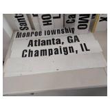 Industrial metal city/state name signs 36 x 6 in each warehouse decor Atlanta Kent York