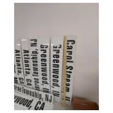 Set of 13 Spee-Dee Delivery Route Destination Metal Truck Signs City State Panels