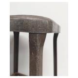 Vintage Industrial Metal Lab Workshop Stool Rustic Square Seat Heavy Duty Loft Decor