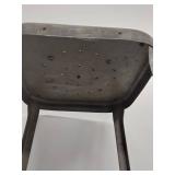 Vintage Industrial Metal Lab Workshop Stool Rustic Square Seat Heavy Duty Loft Decor