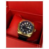 Swiss Legend Heritage Blue Sandstone Watch - Gold Tone Case, Leather Strap
