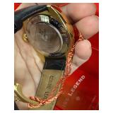 Swiss Legend Heritage Blue Sandstone Watch - Gold Tone Case, Leather Strap