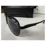 Daniel Steiger DS Aviator Sunglasses - Black Metal Frame, Smoke Lenses (Box & Pouch Included)