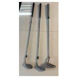 (3) GOLF clubs Titleist, Cleveland RTX 6, and Great White Tiger Shark GW-4