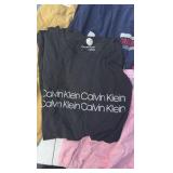 (4) PAIRS of jeans, leggings, (3) Calvin Klein shirts, Nautica shirt, and new balance wind breaker