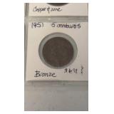 (1) SHEET foreign coins from Mexico Cantavos, Czech Republic, and Canada