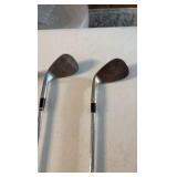 (3) GOLF clubs Titleist, Cleveland RTX 6, and Great White Tiger Shark GW-4