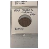 (1) SHEET foreign coins from Mexico Cantavos, Czech Republic, and Canada