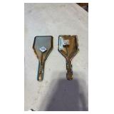 VINTAGE tin litho toy noise makers; mid-century Eagle cap gun