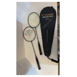 (3) E-FORCE rackets and (1) Victor Booster 1000 Racket in case