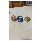 VINTAGE tin litho toy noise makers; mid-century Eagle cap gun