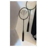 (3) E-FORCE rackets and (1) Victor Booster 1000 Racket in case