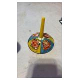 VINTAGE tin litho toy noise makers; mid-century Eagle cap gun