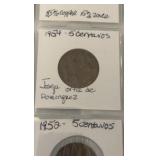 (1) SHEET foreign coins from Mexico Cantavos, Czech Republic, and Canada