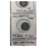 (20) MERCURY Dimes 1904-1941