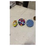 VINTAGE tin litho toy noise makers; mid-century Eagle cap gun