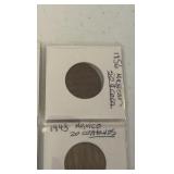 (1) SHEET foreign coins from Mexico Cantavos, Czech Republic, and Canada