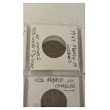 (1) SHEET foreign coins from Mexico Cantavos, Czech Republic, and Canada