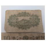 Bank of Japan 50 Sen Note & 10 Yen Banknote (Lot of 2)