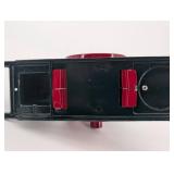 Miniature Steam Engine Model - Red Cast Iron with Brass Piping & Flywheel