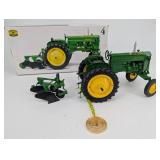 John Deere 40T Wide Front Tractor Die-Cast - Mounted Two-Bottom Plow