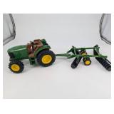 John Deere Toy Tractor With Disc Harrow Farm Implement