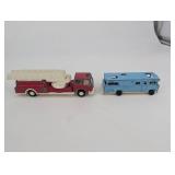 Tootsietoy Fire Truck & Camper Trailer - Vintage Die-Cast Toys