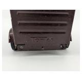 Tomy Brown Tin Toy Train Boxcar - Vintage 2-Axle Car