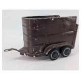 Tomy Brown Tin Toy Train Boxcar - Vintage 2-Axle Car