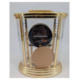 Gold Tone Mantel Clock with Glass Dome - Quartz Movement