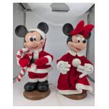 Disney Mickey & Minnie Santa Figures (Lot of 2)