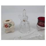 Vintage British Crystal Glassware Collection - Decanter, Butterfly Stopper, Cut Glass Vases & More