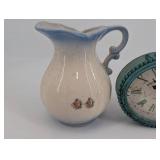 Printania Hotel Paris Clock - Turquoise Beaded Frame, Pitcher & Floral Vase