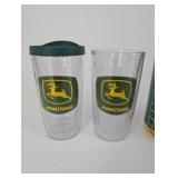 John Deere Promotional Tin Barrel - Nothing Runs Like a Deere with 2 Tumblers, 2 Coasters & Car