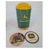 John Deere Promotional Tin Barrel - Nothing Runs Like a Deere with 2 Tumblers, 2 Coasters & Car