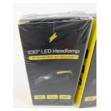 230° LED Headlamps (Lot of 3) Hands-Free USB Rechargeable COB/XPE Headlamps