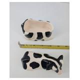 AMC NY NY - Holstein Cow Ceramic Figurine Set (Adult & Calf) - Made in Taiwan