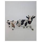 Toscano Cow & Calf Figurine Set - White with Black Spots, Bell
