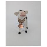Toscano Cow & Calf Figurine Set - White with Black Spots, Bell