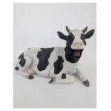 Toscano Cow & Calf Figurine Set - White with Black Spots, Bell