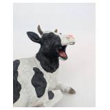 Toscano Cow & Calf Figurine Set - White with Black Spots, Bell