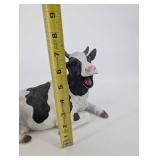 Toscano Cow & Calf Figurine Set - White with Black Spots, Bell