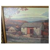 Eric Sloane Autumn Harvest - Framed Landscape Print with Ornate Gold Frame