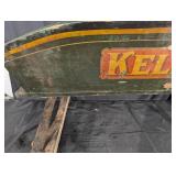 Keller Green Wooden Farm Trough on Metal Sled Runners