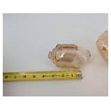 Glass Piggy Banks (Lot of 3) - Hammered Clear Pink Glass Pigs